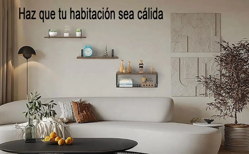 ESTANTE FLOTANTE DE MADERA PARA BAÑO Y COCINA CON CANASTA - 10