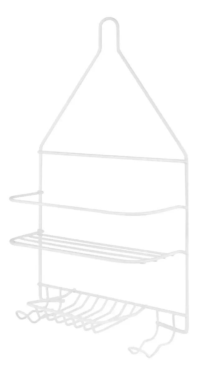 ORGANIZADOR DE DUCHA COLGANTE BLANCO CON 2 REPISAS - 1