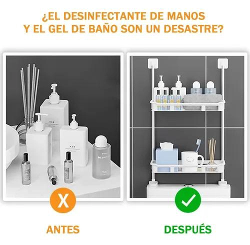 ESTANTE DE BAÑO ADHESIVO DE 3 NIVELES PARA PRODUCTOS DE HIGIENE - 7