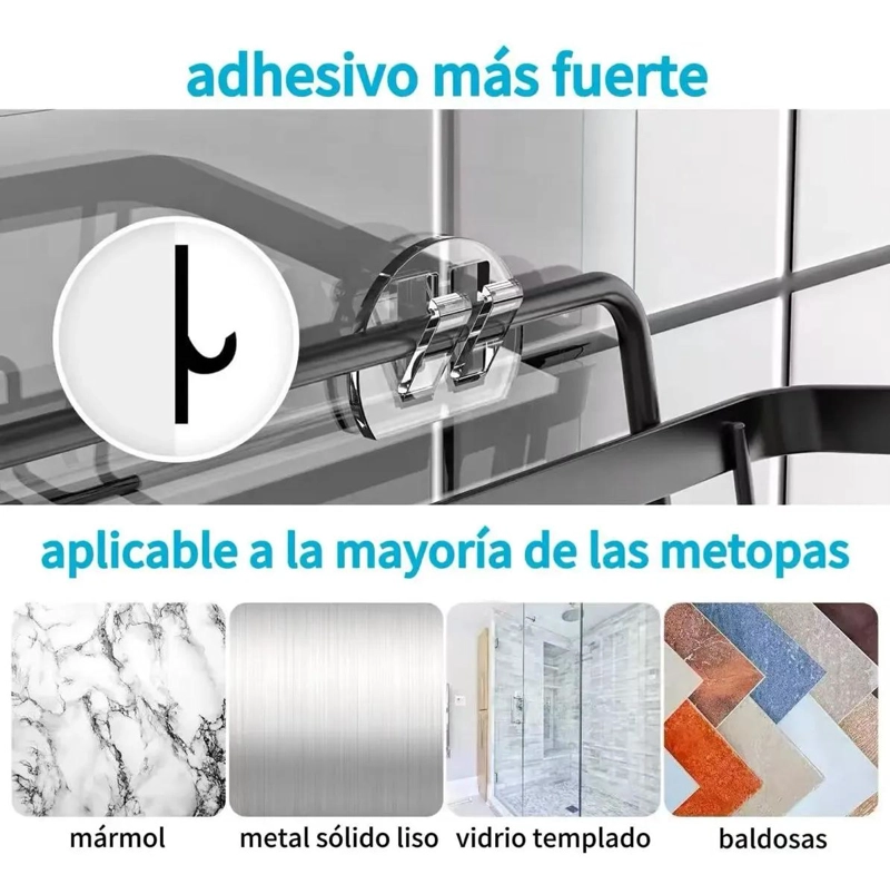 ORGANIZADOR DE BAÑO PARED SIN TALADRAR Y RESISTENTE AL AGUA - 5
