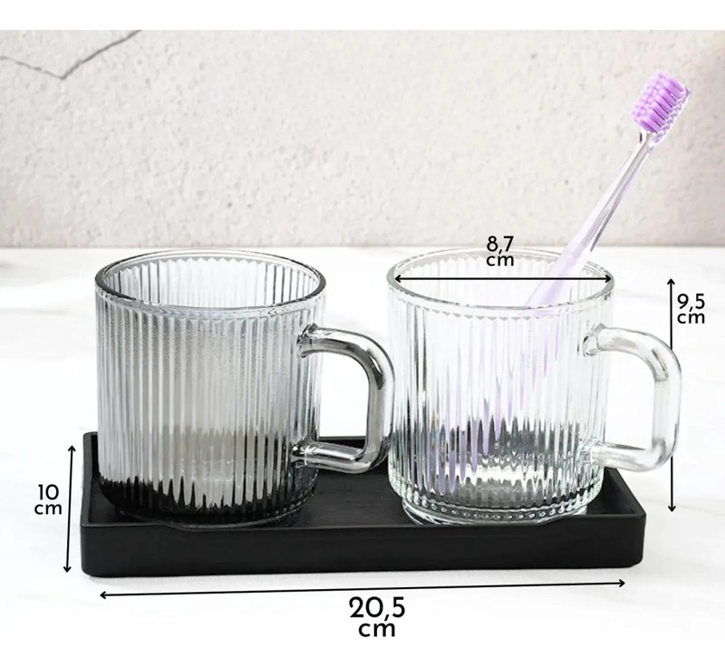 SET DE 2 ORGANIZADORES DE BAÑO DE CRISTAL ELEGANTES - 6