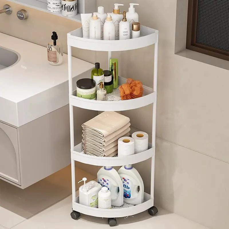 ORGANIZADOR ESQUINERO DE BAÑO CON 4 REPISAS EN COLOR BLANCO - 1