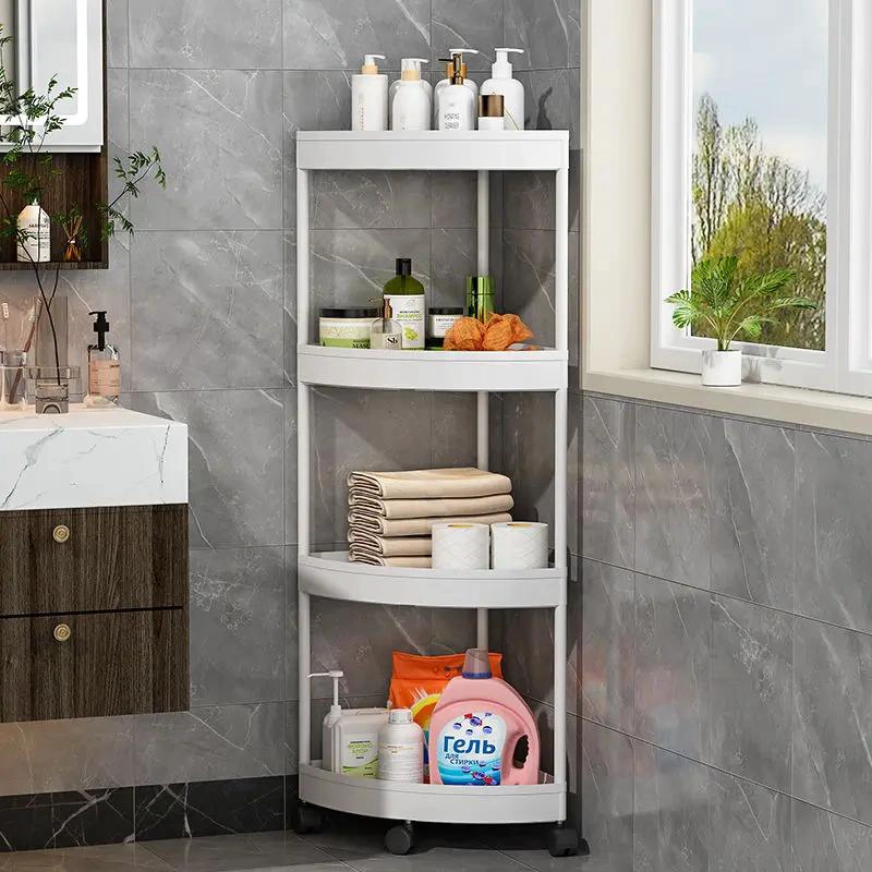 ORGANIZADOR ESQUINERO DE BAÑO CON 4 REPISAS EN COLOR BLANCO - 2