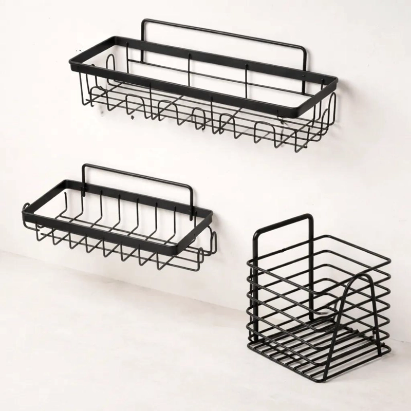 CESTAS ADHESIVAS DE HIERRO PARA DUCHA CON 5 ESTANTES - 6