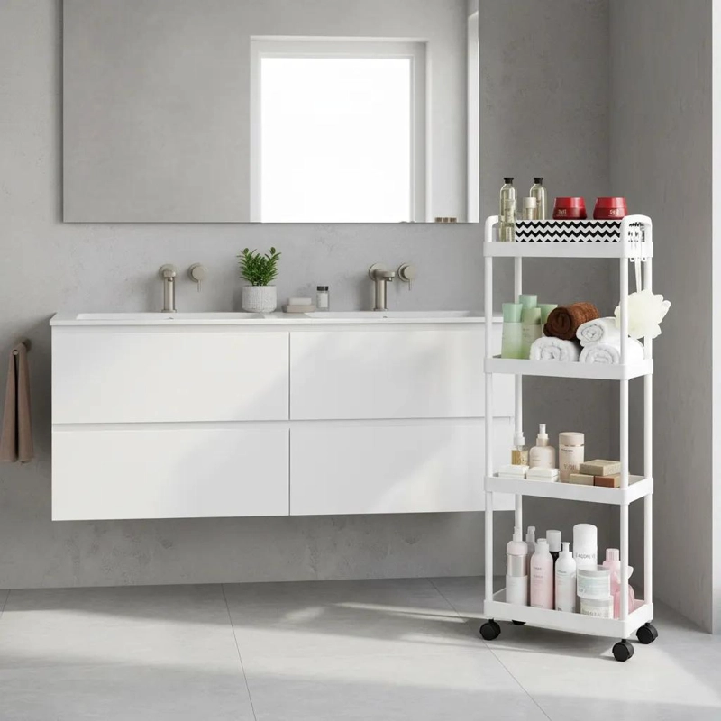 ORGANIZADOR CON RUEDAS DE 4 NIVELES PARA BAÑO Y COCINA - 1