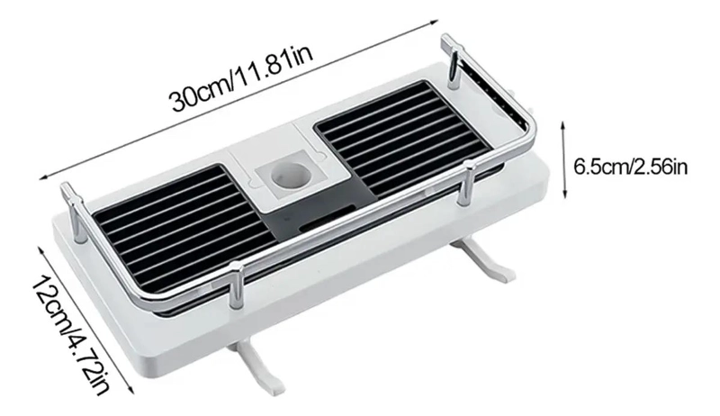 REPISA ORGANIZADOR DUCHA BAÑO NEGRO CON 2 ESTANTES MULTIUSO - 5
