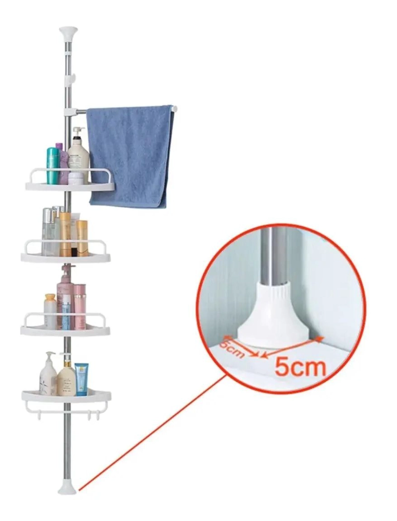 ESQUINERO DE DUCHA AJUSTABLE CON 4 REPISAS PARA BAÑO - 2