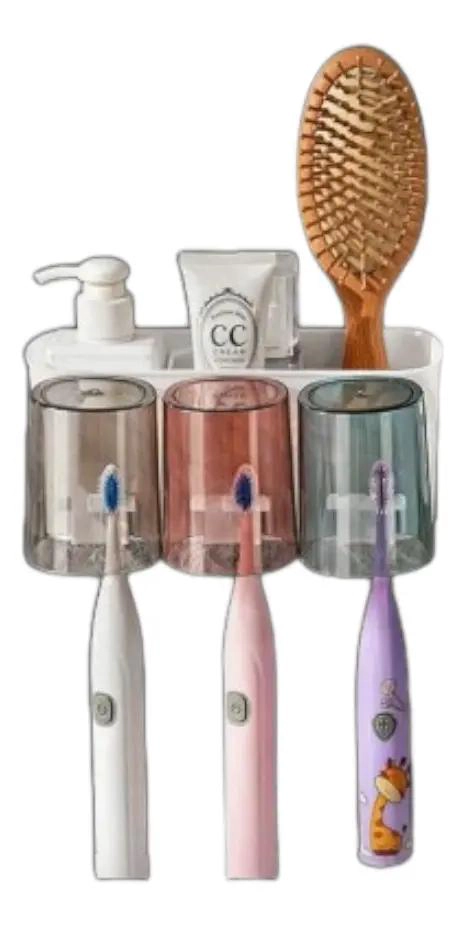 ORGANIZADOR DE BAÑO SOPORTE PARA CEPILLOS DE DIENTES BLANCO - 1