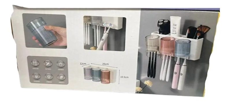 ORGANIZADOR DE BAÑO SOPORTE PARA CEPILLOS DE DIENTES BLANCO - 2