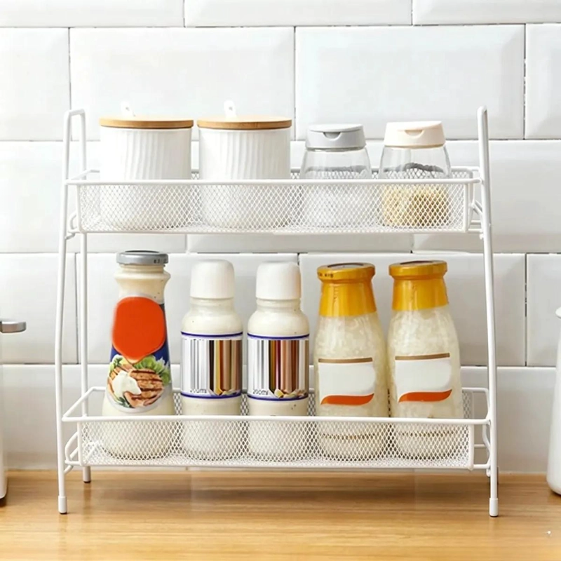 ESTANTE METALICO COMPACTO PARA BAÑO Y COCINA CON 2 NIVELES - 2