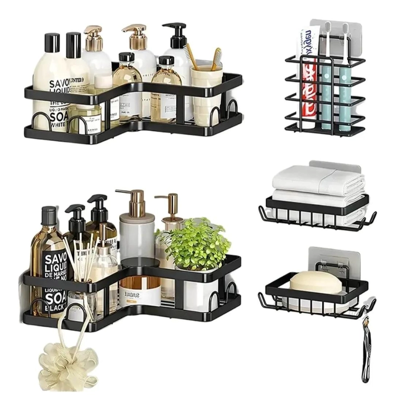 ORGANIZADOR DE DUCHA ANGULAR DE ACERO INOXIDABLE PARA ESQUINAS - 4