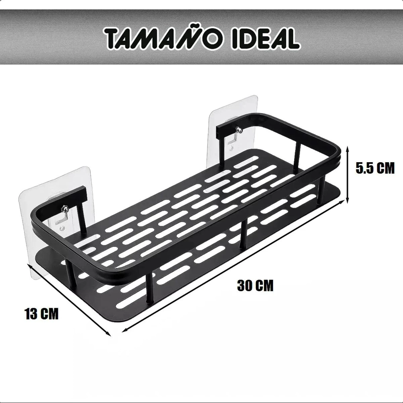 ESTANTE ORGANIZADOR DE DUCHA ESQUINERO EN ALUMINIO NEGRO - 2