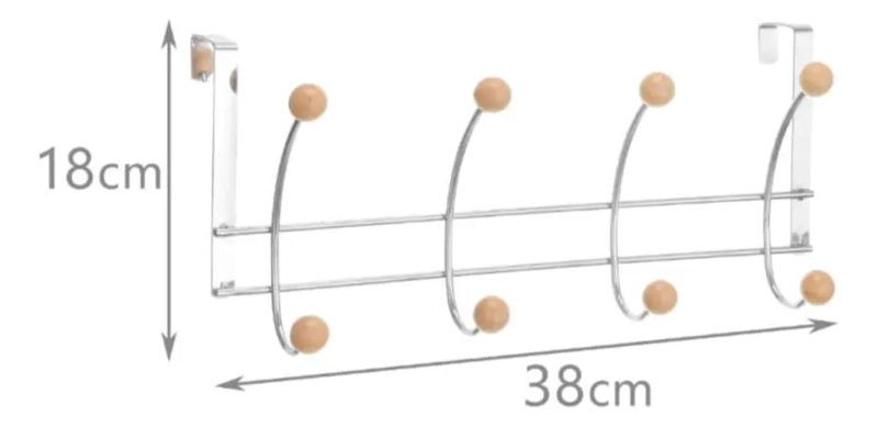 PERCHA COLGABLE PARA PUERTA CON TERMINALES DE BAMBU - 2