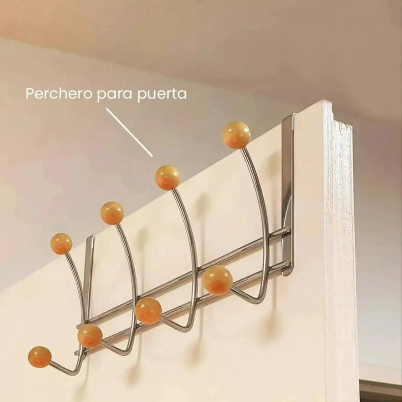 PERCHA COLGABLE PARA PUERTA CON TERMINALES DE BAMBU - 6