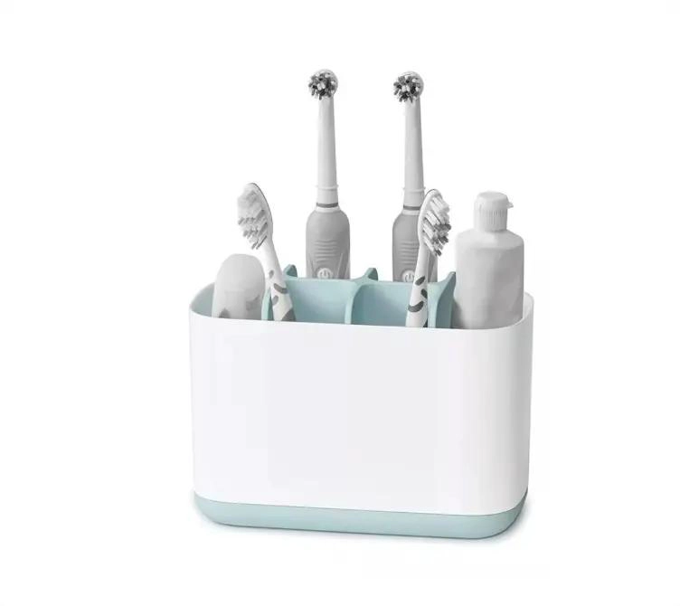 ORGANIZADOR DE BAÑO PORTA CEPILLOS DE DIENTES CELESTE Y BLANCO - 2