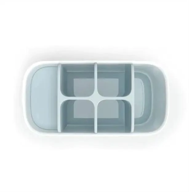 ORGANIZADOR DE BAÑO PORTA CEPILLOS DE DIENTES CELESTE Y BLANCO - 6
