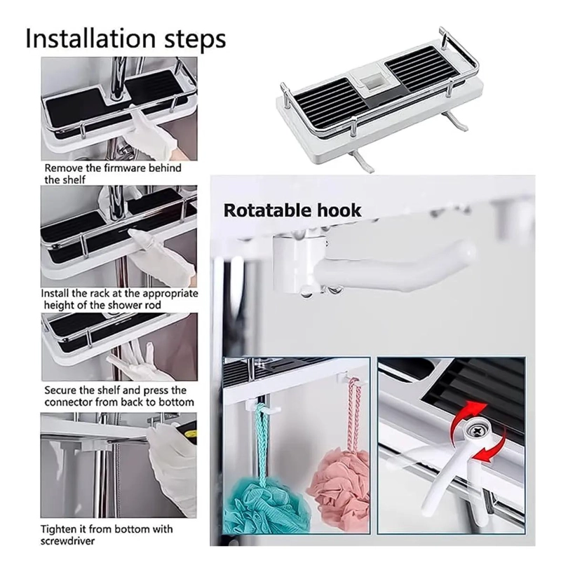 ESTANTE ORGANIZADOR DE DUCHA MULTIUSO PARA BAÑO - 9