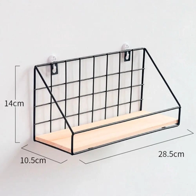 REPISA ORGANIZADORA DE METAL Y MADERA CON ADHESIVO PARA PARED - 2