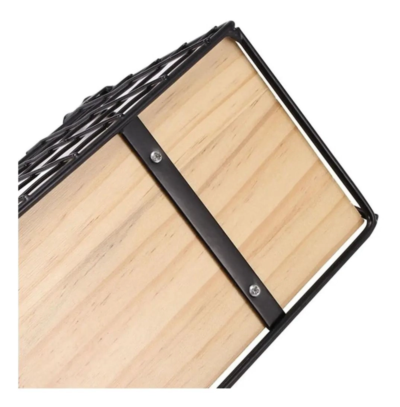 REPISA ORGANIZADORA DE METAL Y MADERA CON ADHESIVO PARA PARED - 4