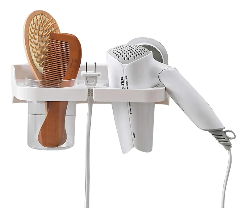 SOPORTE MULTIUSO PARA SECADOR Y CEPILLOS COLOR BLANCO - 1
