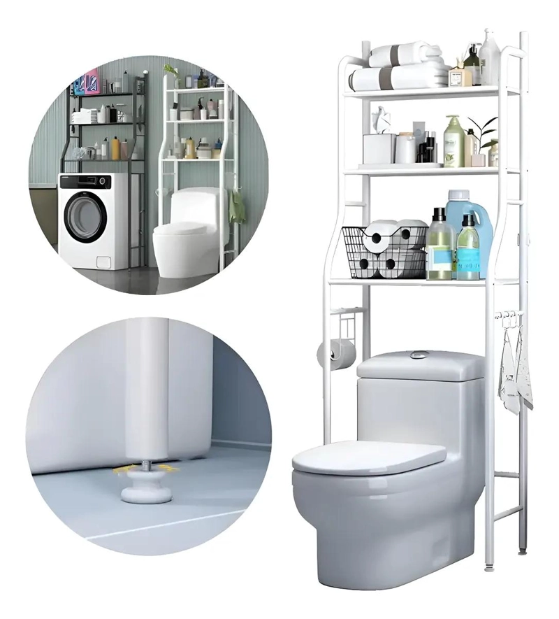 ORGANIZADOR DE BAÑO CON 3 REPISAS Y TOALLERO PRACTICO - 1