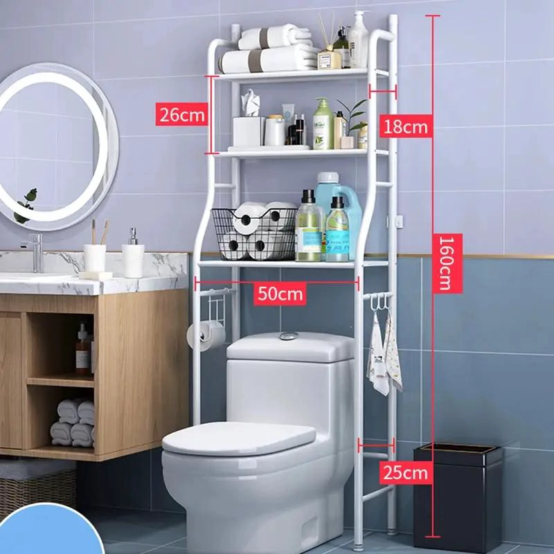 ORGANIZADOR DE BAÑO CON 3 REPISAS Y TOALLERO PRACTICO - 8