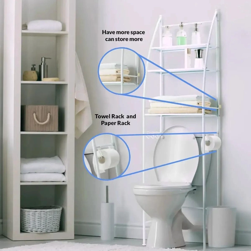 ORGANIZADOR DE BAÑO CON 3 REPISAS Y TOALLERO PRACTICO - 9
