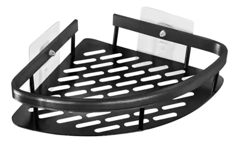 ESQUINERO ORGANIZADOR DUCHA BAÑO ESTANTE NEGRO AJUSTABLE - 1