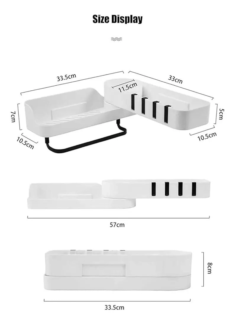 ORGANIZADOR ESQUINERO BLANCO PARA BAÑO Y COCINA - 2