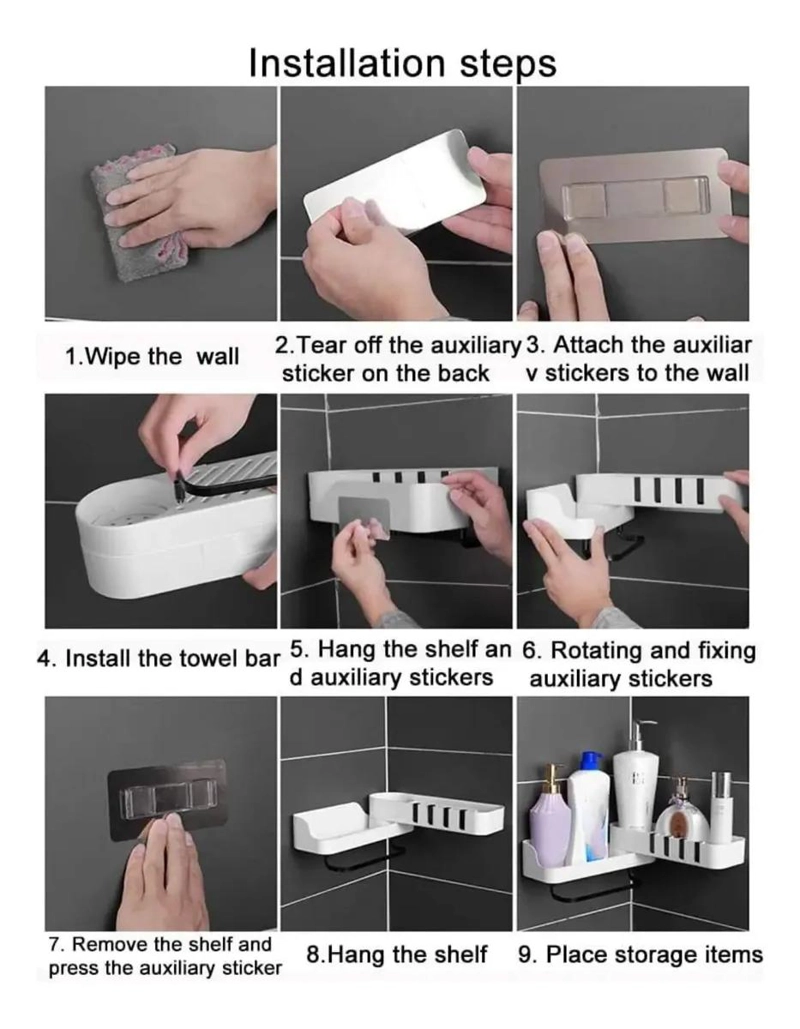 ORGANIZADOR ESQUINERO BLANCO PARA BAÑO Y COCINA - 7