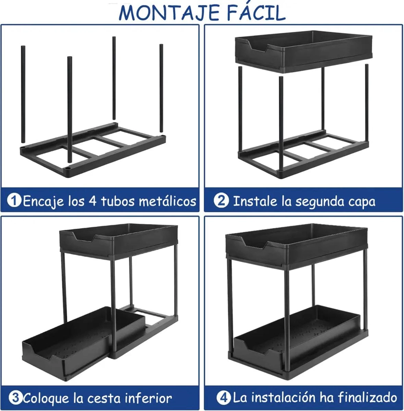 ORGANIZADOR EXTRAIBLE PARA FREGADERO Y BAÑO CON ALMACENAMIENTO - 6