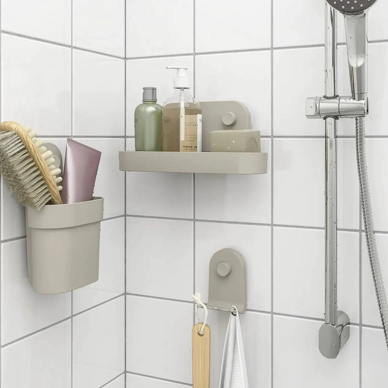 ORGANIZADOR DE DUCHA CON VENTOSAS COLOR TAUPE 21.8 CM - 6