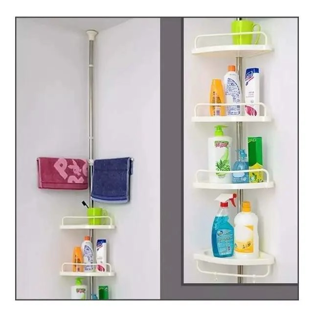 ESTANTERIA TELESCOPICA DE DUCHA CON 4 REPISAS AJUSTABLES - 4