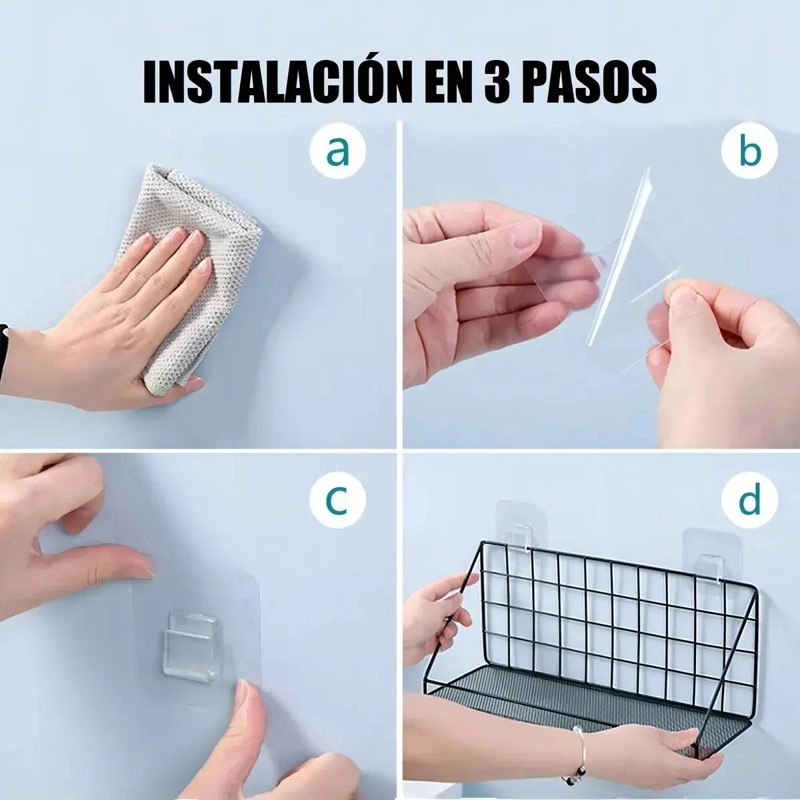 ESTANTE ORGANIZADOR DE DUCHA ALUMINIO NEGRO AUTOADHESIVO - 6