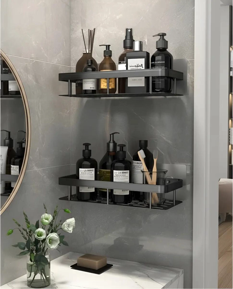 ORGANIZADOR DE DUCHA NEGRO CON DISEÑO ELEGANTE Y FUNCIONAL - 7