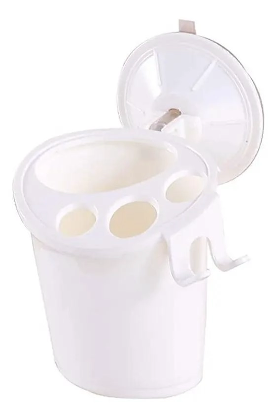 ORGANIZADOR DE CEPILLOS DE DIENTES CON VENTOSA PARA PARED - 1