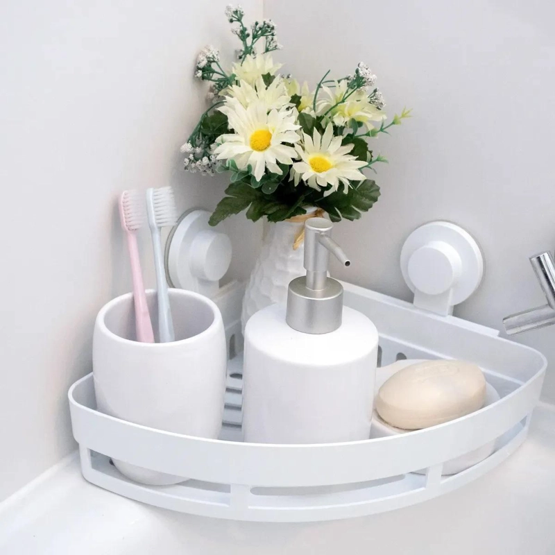 CANASTO ORGANIZADOR DE DUCHA CON SUCCION PARA BAÑO - 2