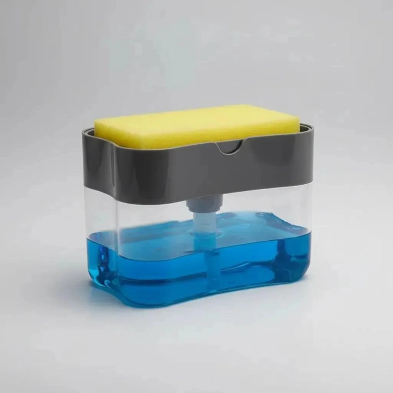 DISPENSADOR DE JABON Y ESPONJA 2 EN 1 PARA COCINA CON SOPORTE - 7