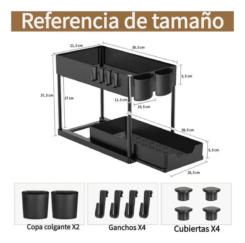 ORGANIZADOR DE COCINA BAJO FREGADERO CON DOBLE NIVEL - 2