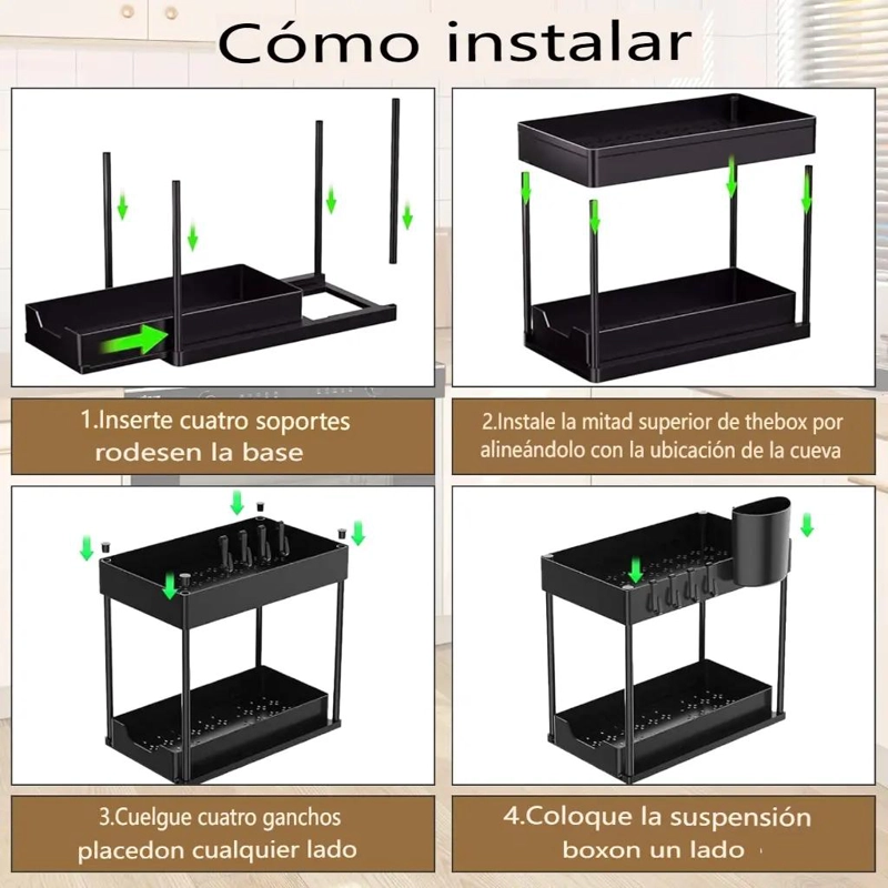 ORGANIZADOR DE COCINA BAJO FREGADERO CON DOBLE NIVEL - 9