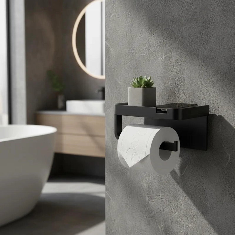 SOPORTE DE PAPEL HIGIE NICO MODERNO PARA BAÑO - 2