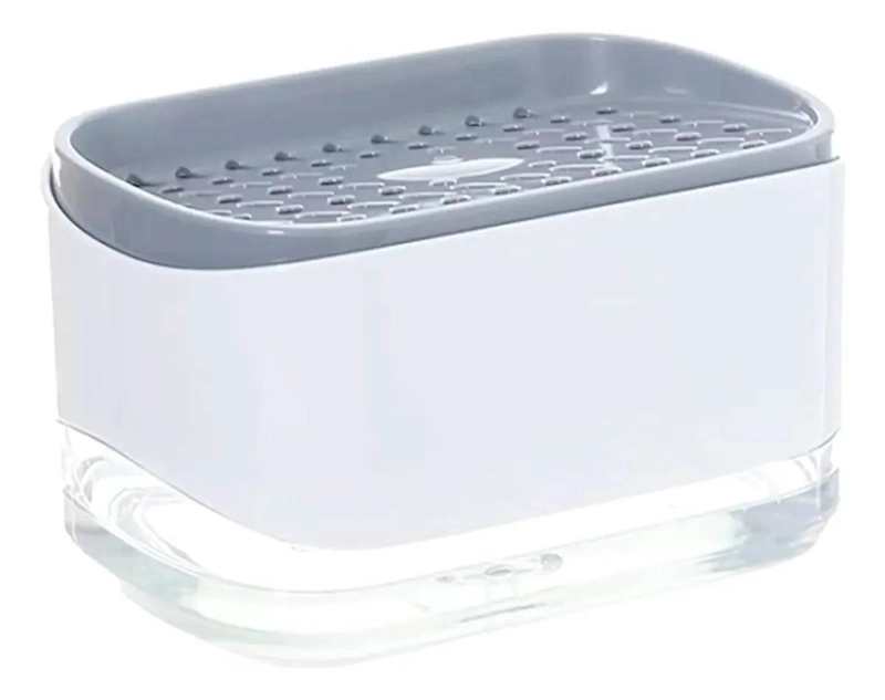 DISPENSADOR DE JABON LIQUIDO CON PORTA ESPONJA PARA COCINA - 1