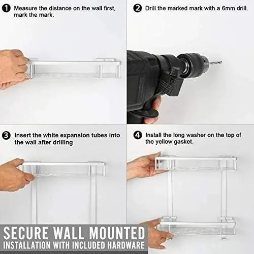 ESTANTE ORGANIZADOR DE DUCHA DE DOS NIVELES PARA BAÑO - 3