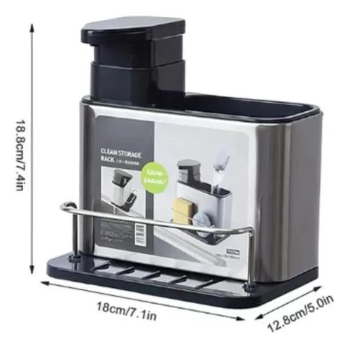 DISPENSADOR DE JABON Y PORTA ESPONJA PARA COCINA - 6