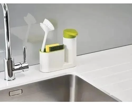 DISPENSADOR DE JABON LIQUIDO Y PORTA ESPONJA PARA FREGADERO - 2