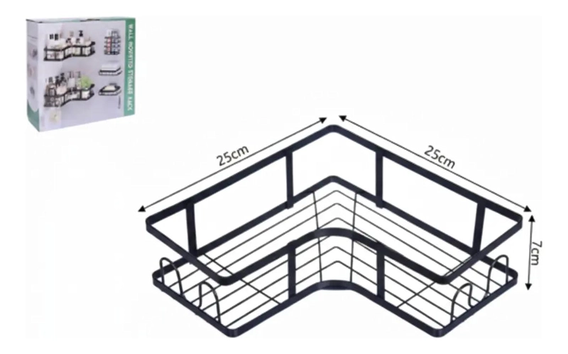 ESTANTE ESQUINERO ORGANIZADOR PARA BAÑO Y COCINA 25X7CM - 3