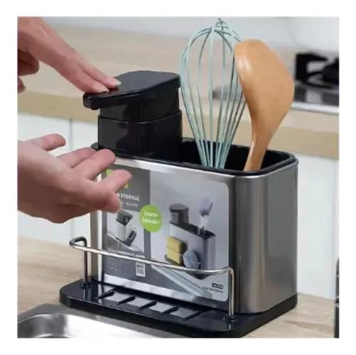 DISPENSADOR DE JABON Y PORTA ESPONJA PARA COCINA - 2