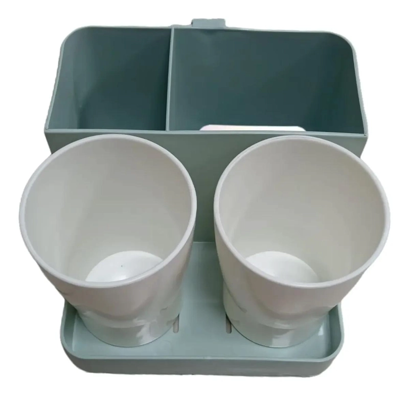 ORGANIZADOR DE BAÑO TURQUESA PARA CEPILLOS DE DIENTES - 1