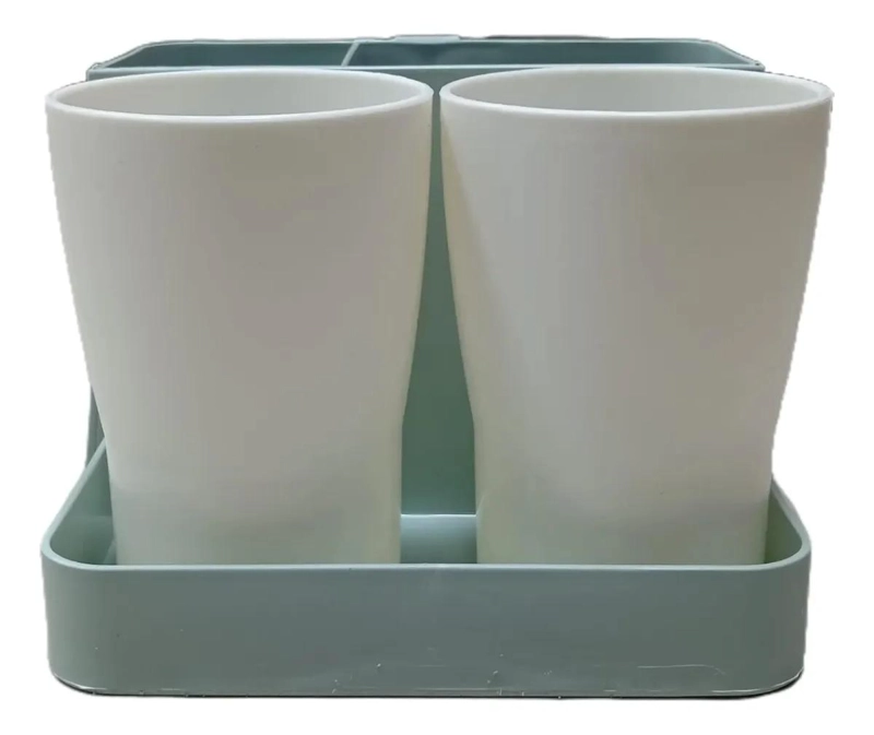 ORGANIZADOR DE BAÑO TURQUESA PARA CEPILLOS DE DIENTES - 2