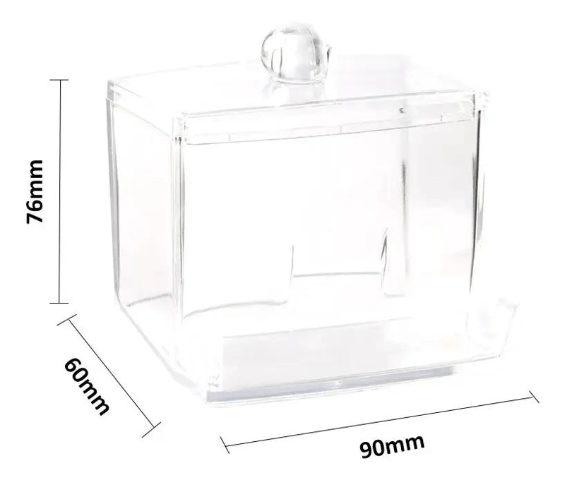 DISPENSADOR ORGANIZADOR ACRILICO PARA COTONETES TRANSPARENTE - 10